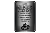 Blechschild Motorrad 12X18 Cm Biker Code Rennen Regen Wind Deko Schild