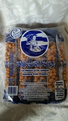 Manzel Japanese Cocktail Style Peanuts (Cacahuate Estilo Japones) 10 Pcs 4lb Bag