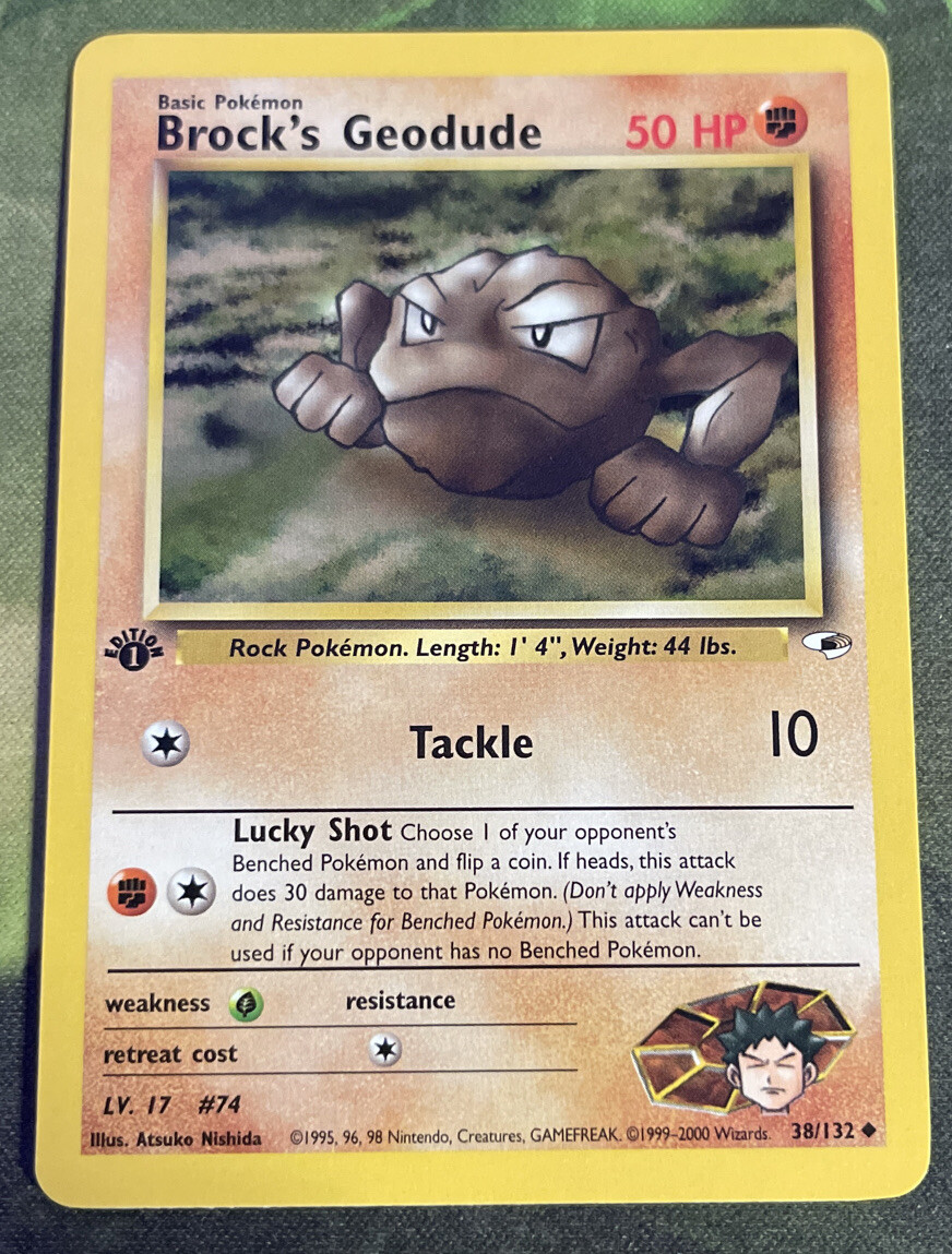 1st Edition Brock’s Geodude 38/132 - Gym Heroes - Near Mint