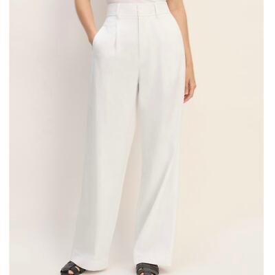 NWOT Everlane The Draper Pleated Pant in Buttersmooth White Size 2