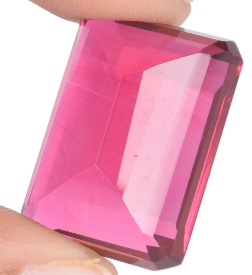 95.0 Ct. Large Pink Tourmaline Emerald Faceted Cut Loose Gemstone Gift for Women - Image 4 of 4