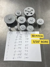 10 PCS. ASSORTED LOT OF ZINC PLATED BOSTON GEAR BRASS SPUR PINION GEARS 48 PITCH