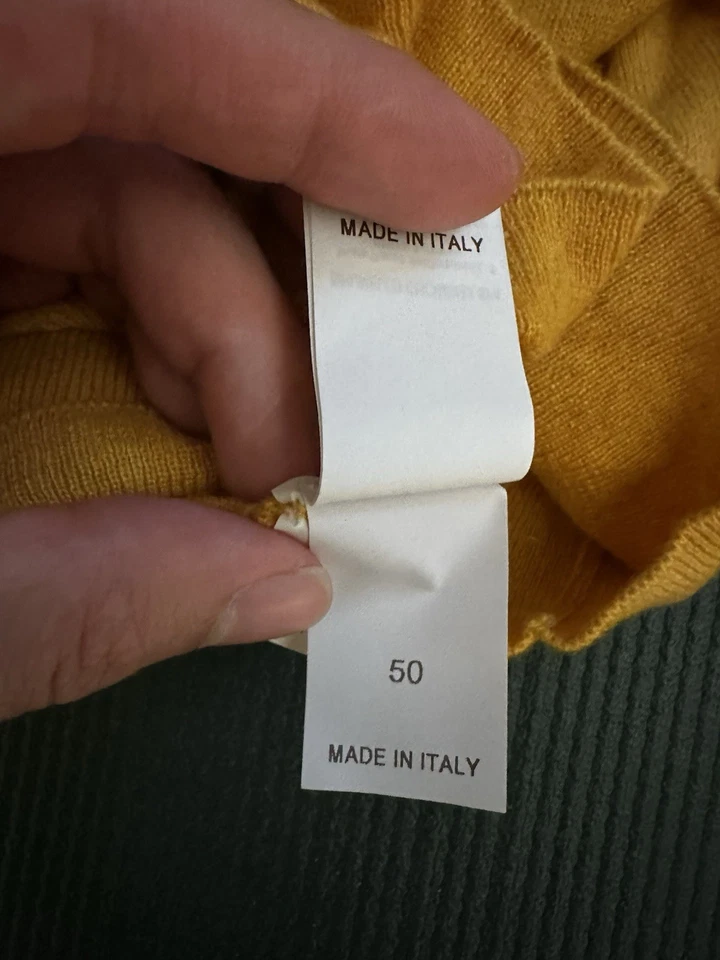 Brunello Cucinelli 100% Cashmere Crew Neck Sweater Yellow It50 - Image 4 of 4