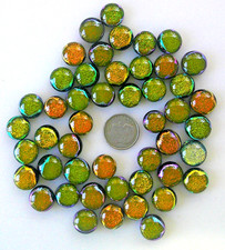 dichroic glass cabochon lot of 48 fused COE 90 cab hand made crafted