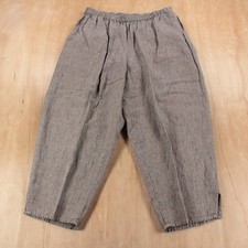 vtg FLAX Jeanne Engelhart linen elastic waist cropped ankle pants MEDIUM tag