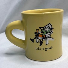 Life is Good Yellow Thick Diner Style 10oz Co...