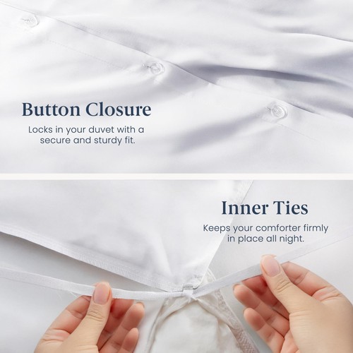 California King Duvet Cover (3 Pcs), 100% Cotton Percale, King/Cali King, Bre... - Picture 6 of 8