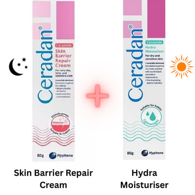 Ceradan Day & Night Eczema Duo: 80g Hydra Moisturiser + 80g Barrier Repair Cream