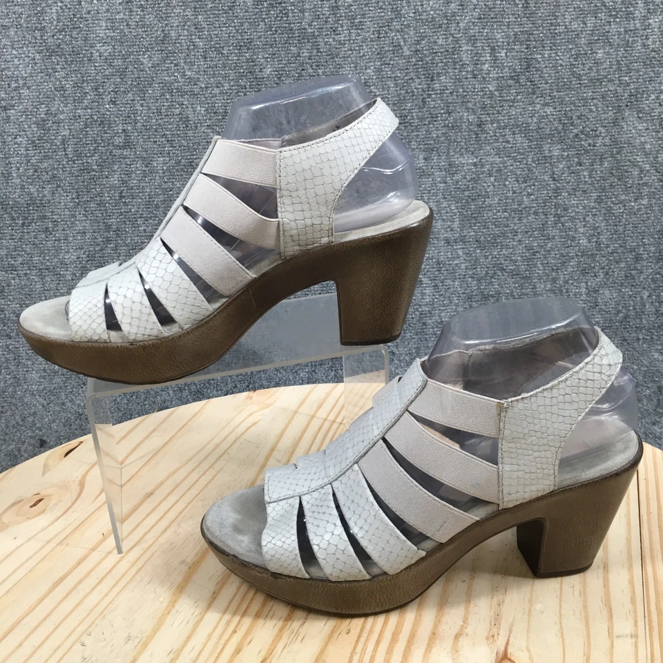 Munro American Sandals Womens 8.5 M Cookie Slingback Gray Peep Toe Block Heels - Image 2 of 4