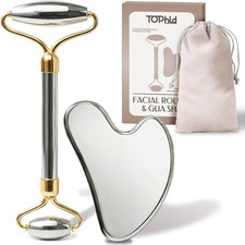 Stainless Steel Face Roller Gua Sha Facial Tools, Face Massager for Self Care,