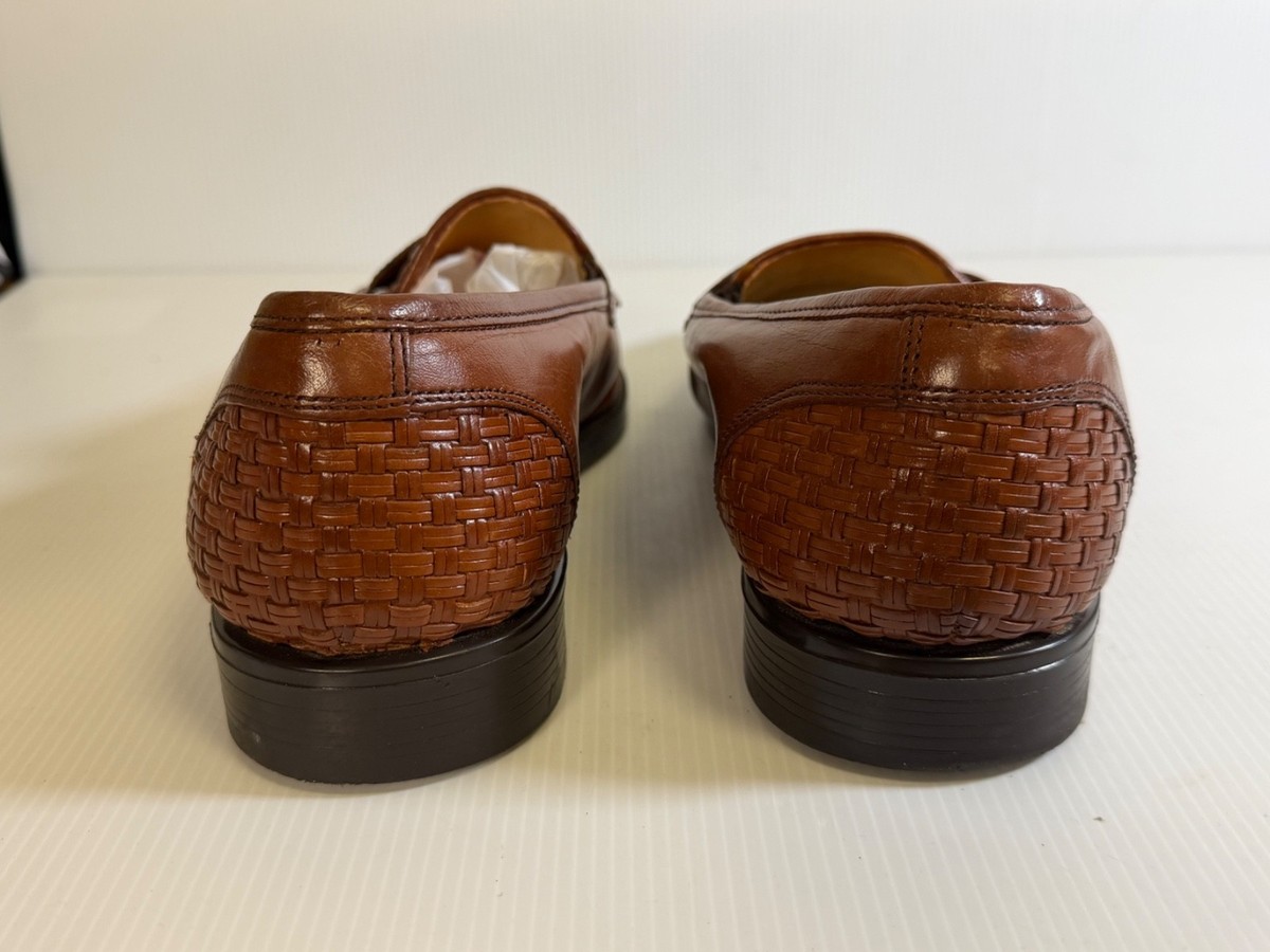 Stanley Blacker Mens 10.5 Wide Loafers Brown Leather Tassels 