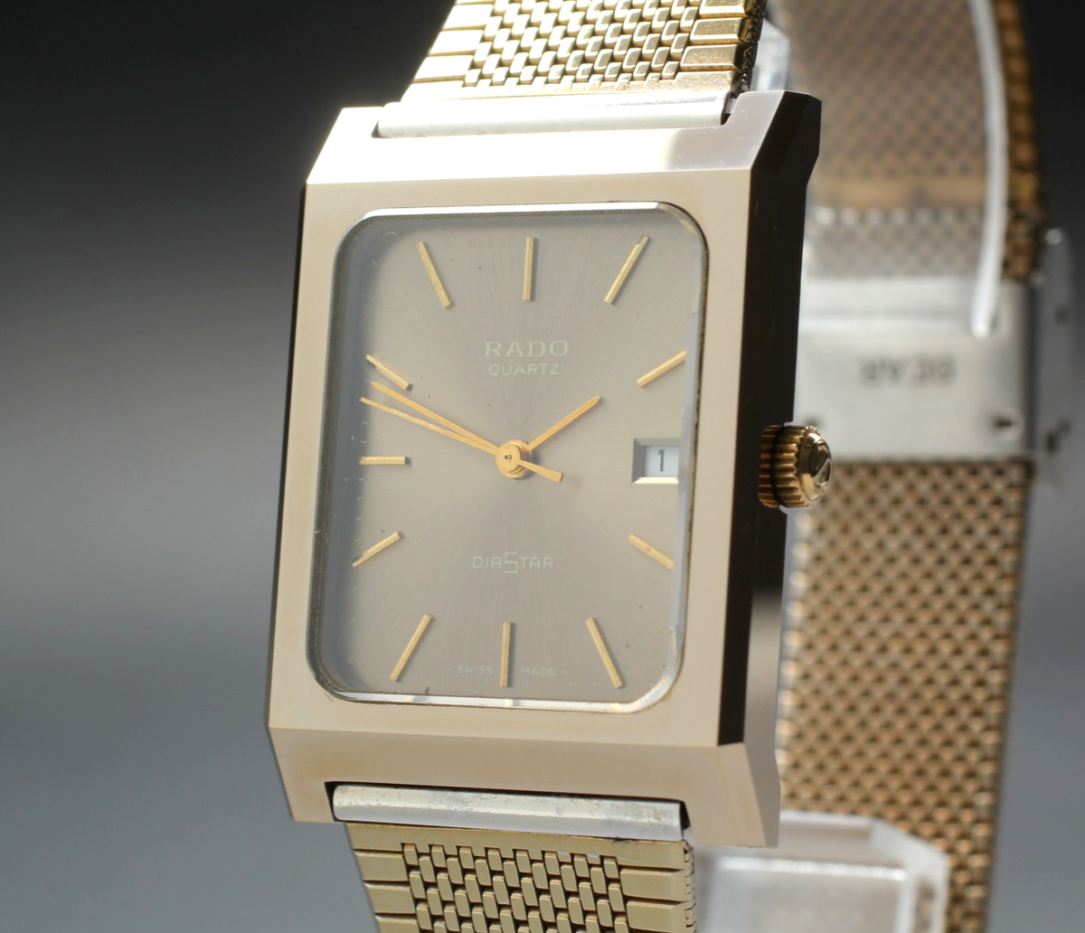 Near MINT* RADO DIASTAR 711.0096.3 Gold Dial Tank 27mm Men's