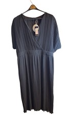 New Black Boohoo Pleated Short Sleeve  Dress Plus Sz 20 Dinner Dressy