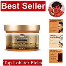 Black Castor Miracle Extra Hold Braid, Loc, Twist Gel - Extreme Hold Braiding...