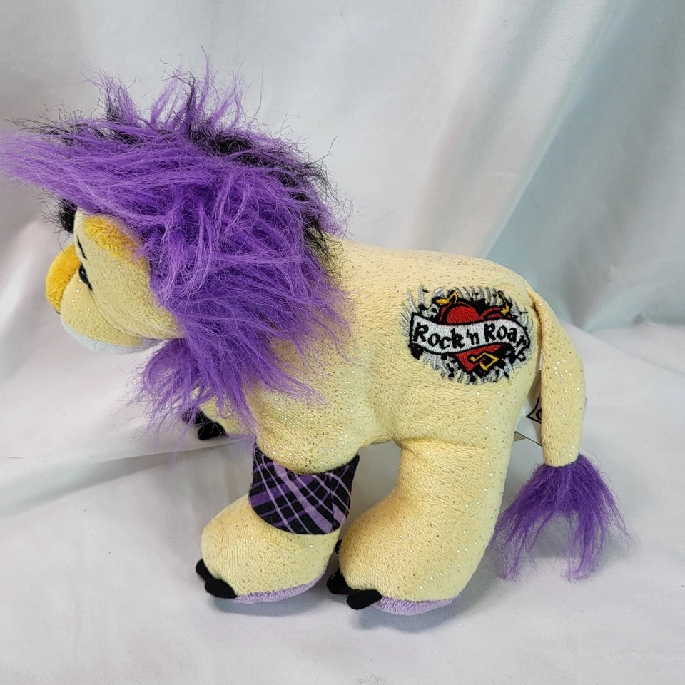 Webkinz Rockerz Lion Rock 'n Roar 8" Beanbag Plush Yellow & Purple No Code - Image 2 of 4