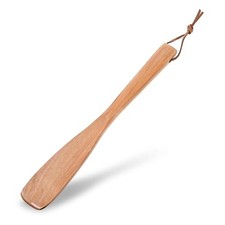 Wooden Shoe Horn,Long Handled Shoe Horn for Seniors,9.84" Retro Wood Shoehorn