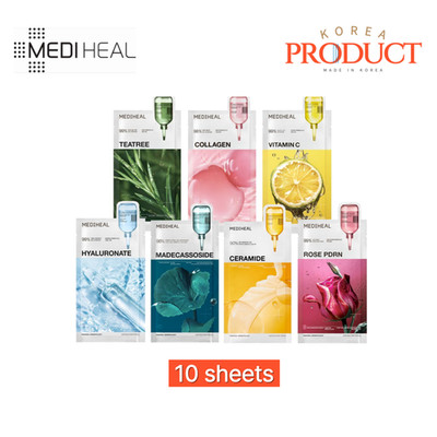 MEDIHEAL Essential Mask Sheet 10ea Set Tea tree, Collagen, Vitamin C , PDRN