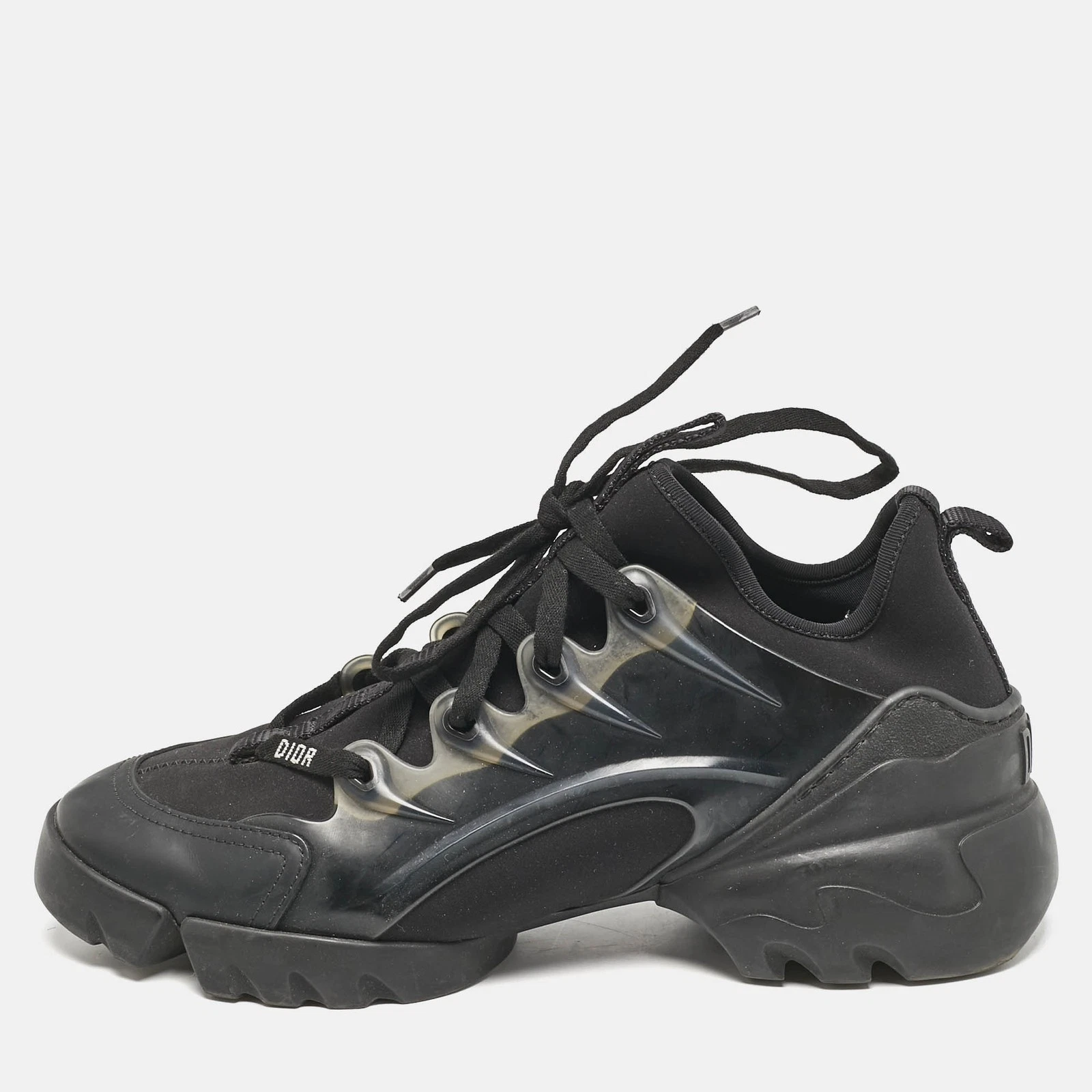 Baskets à lacets Dior noires néoprène et PVC D Connect pointure 38,5