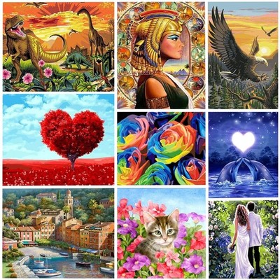 DIY Malen nach Zahlen Leinwand Kit - 300+ Designs, entspannende Kunst Hobby IDEAL ALS GESCHENK