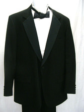 1990S TUXEDO 42 ALLEN COLLINS WOOL SILK W. HARTFORD CT. DIOR TUXEDO DRESS SHIRT