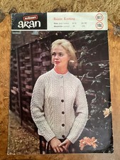 Women’s Knitting Patterns Aran Cardigan With Cable Pattern 34-38” Sunbeam 817