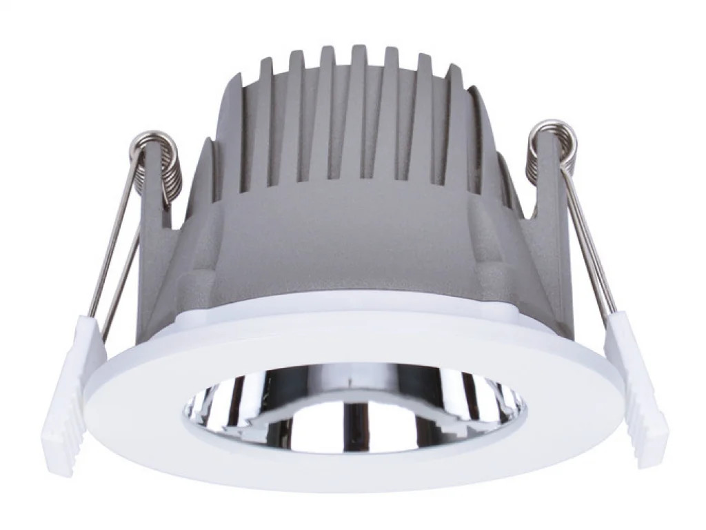 Downlight White Recess Pro 6w LED 90mm Non Dimmable IP44 3000K 540lm 60° Beam