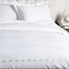 Egyptian Cotton Percale Luxury King Duvet Set Westport Home 300TC Sage Green