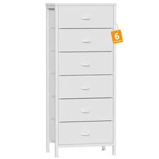 White Tall Dresser for Bedroom,Vertical Storage Tower Unit and End Table with...