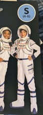 New Unisex Kid's White Premium Astronaut Costume with Fabric Helmet Size 4-6.