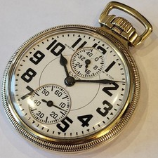F12 FLAG SHIP 1934 ELGIN UP DOWN 23j BW RAYMOND WIND INDICATOR ADJ 6 POSITIONS!
