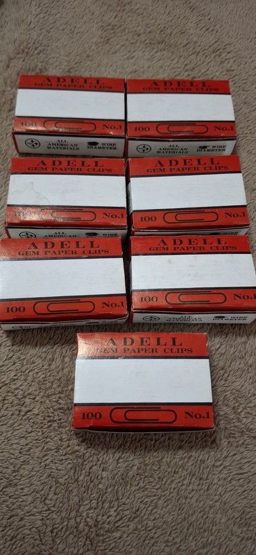 LOT ADELL GEM PAPER CLIPS In Boxes No. 1  American Steel USA 