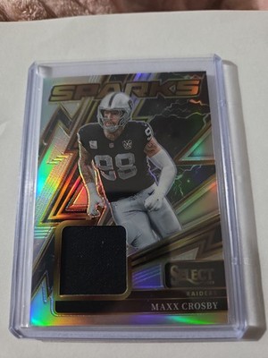 2025 Panini Select Maxx Crosby Sparks Silver Prizm Patch # /149 Raiders SSP MEM