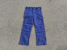 Pantalones de trabajo de piel de topo franceses de un solo lavado w34" pantalones de colección ropa de trabajo rara índigo