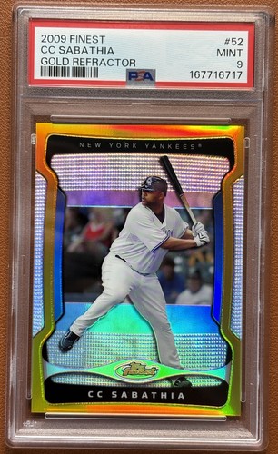 2009 Topps Finest CC Sabathia Gold Refractor /50 PSA 9 YANKEES