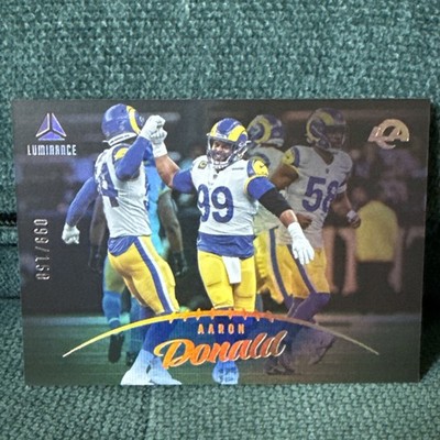 2023 Panini Luminance - Aaron Donald #86 /150 JERSEY MATCH 99 BLUE HOLO RAMS 🔥