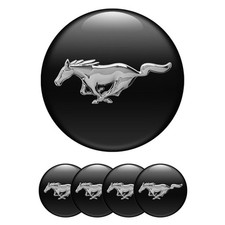 3D Domed Resin Rim Badge Stickers Set 4   Compatible with Mustang Style Caps