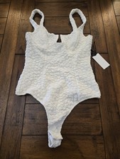 Astr White Aria bodysuit Medium NWT