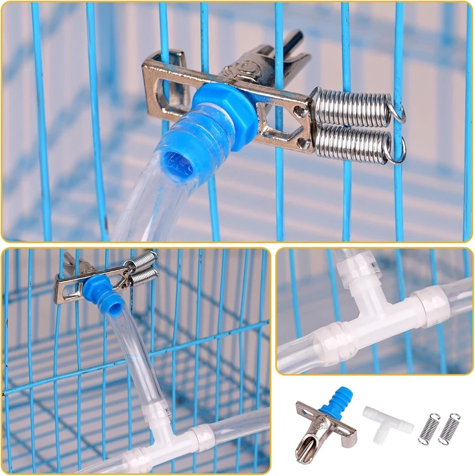 Kit de bebedero de pezón de conejo automático kit de sistema de riego de conejo incluye 12 Foto 3 de 4