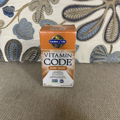 Garden of Life - Vitamin Code - RAW IRON (1-Bottle, 30ct) - EXP 01/2026