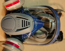 Safety Kit - Ansell 37-165 Gloves, Tychem suit, respirator, and combi cartridges