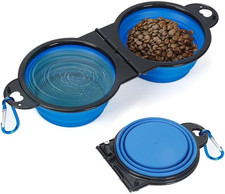 Silicone Collapsible Dog Bowls for Travel, Portable Pet Water and Food Dish, Fol