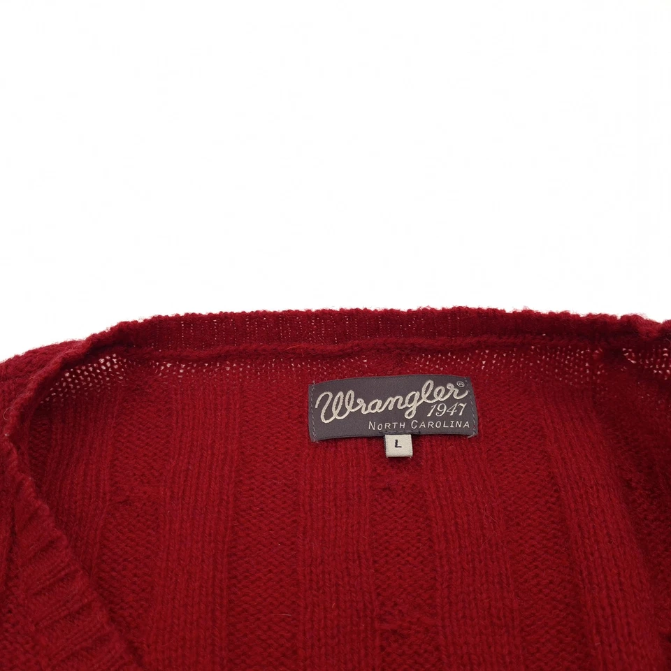 Vintage Wrangler Jersey Suéter Hombre Rojo Astracán de Ochos Wp2 Talla L - Imagen 4 de 4