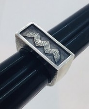 Barbara Klar Hand Made Sterling Silver Zig Zag Ring Size 8.5