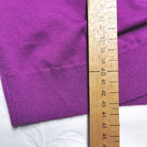 Womens Laura Ashley Crop Cardigan Size 20 Magenta Thin Knit Short Sleeve Bolero - Picture 9 of 11