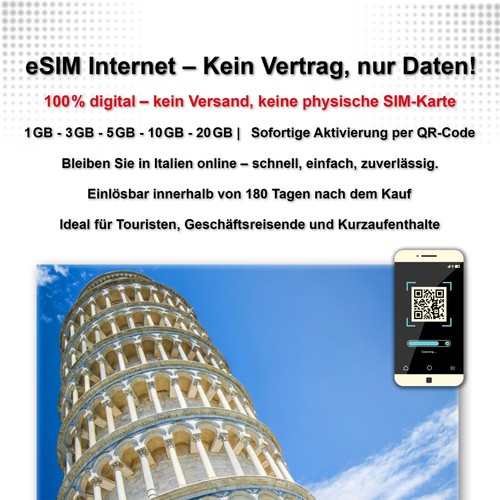 eSIM Włochy – tylko internet, bez fizycznej karty SIM | Travel Sim - Zdjęcie 4 z 7