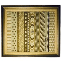 Finished Needlepoint Geometric Art With Frame Textured Sample Raised Pattern...