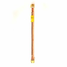 7/8" x 24" Flexible Corrugated Copper Water Heater Connector 3/4" FIP x 3/4" FIP