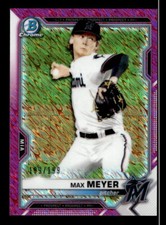 2021 Bowman #BCP-66 Max Meyer Chrome Prospects Fuchsia Shimmer Refractor