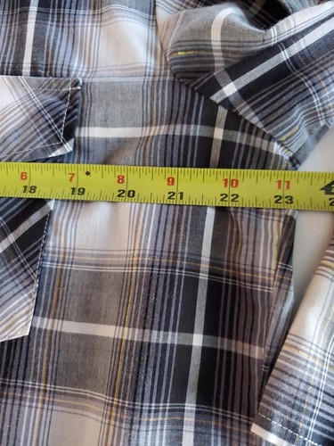 ROPER Mens Shirt Pearl Snap Gray Gold Plaid Mettalic Western Cotton Blend XL - Picture 7 of 10