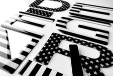 3d Us Blackout Flag Domed Raised Tailgate Letters For Ridge Ln 2024-2026 Us Made